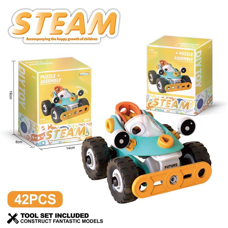 VEHICUL DE ASAMBLARE DIN CUBURI MOI DIN CAUCIUC 42 PIESE, J121-1