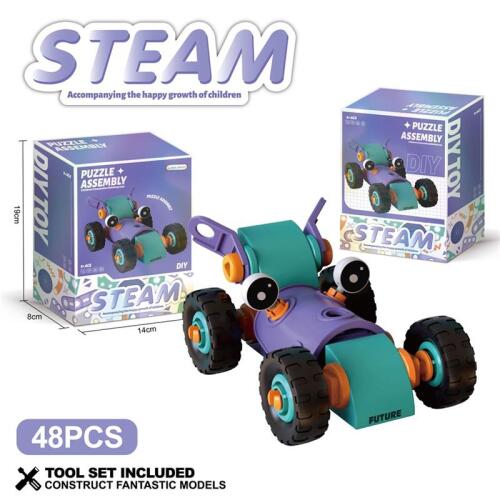 VEHICUL DE ASAMBLARE DIN CUBURI MOI DIN CAUCIUC 48 PIESE, J121-3