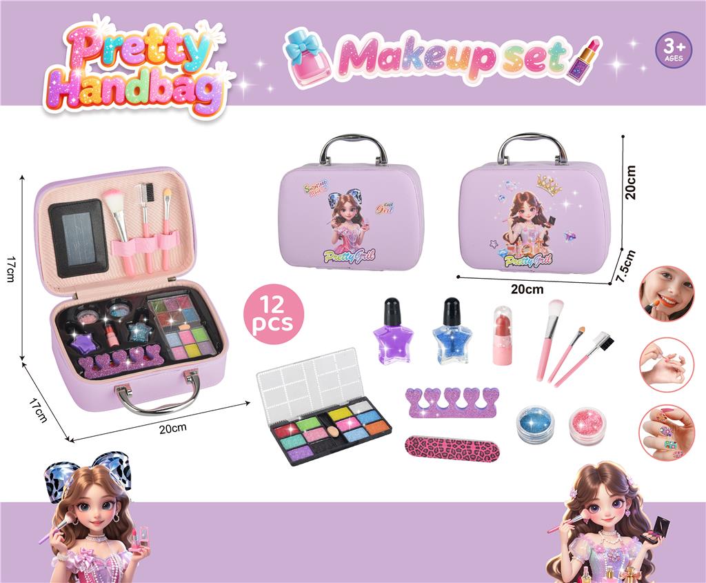 Cosmetica pentru copii cu fard si oja in geanta, 768-86
