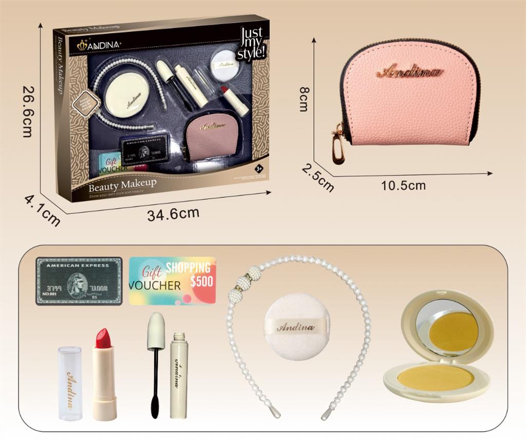 Set cosmetic cu clame de par in geanta, 616-2