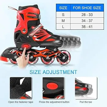 Красный роликовый комплект с подсветкой 31-34 S_74818