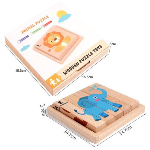 Деревянная 3D-головоломка с животными, 5740-2