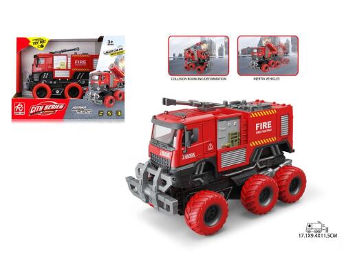 Mașină cisternă de pompieri inerțială, metalică, cu lumini și sunet 1:32, RJ6961‑2