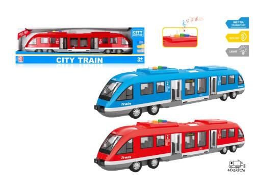 Tramvai inerțial roșu 1:16 cu lumini și sunet, RJ3345