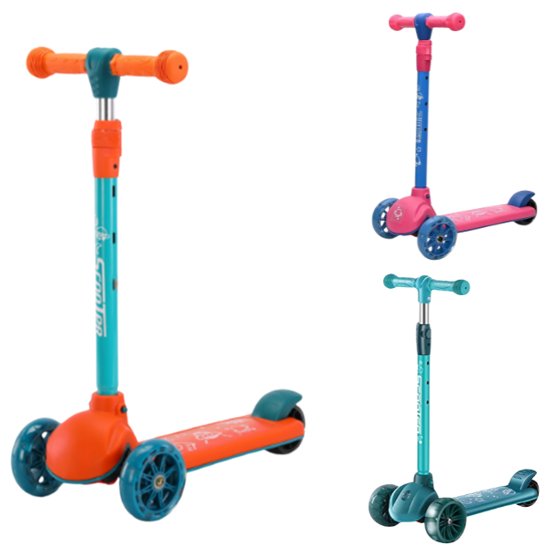 Trotinetă cu 3 roți și mâner reglabil, roți din PU, 3 culori SKU: 3870003-6P
