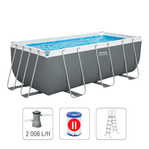 Bestway Piscină STEEL PRO MAX Rectangular 412x201x122 cm, 8124L, cadru metalic 56456BW