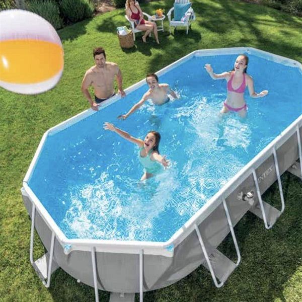 INTEX Piscină PRISM FRAME OVAL 610х305×122сm, 18202L, cadru metalic, cu pompă de filtrare SKU: 26798