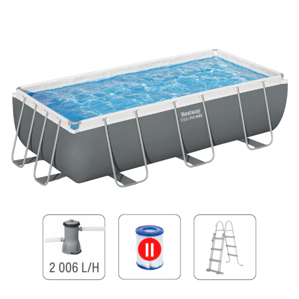 Bestway Piscină STEEL PRO MAX Rectangular 404x201x100 cm, 6478L, cadru metalic SKU: 56441BW