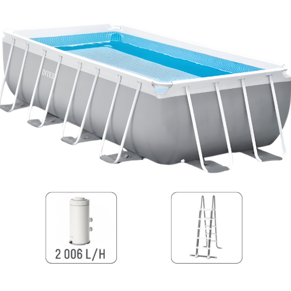 INTEX Piscină PRISM FRAME RECTANGULAR 400x200x122cm, 8418L, cadru metalic, cu pompă de filtrare SKU: 26790