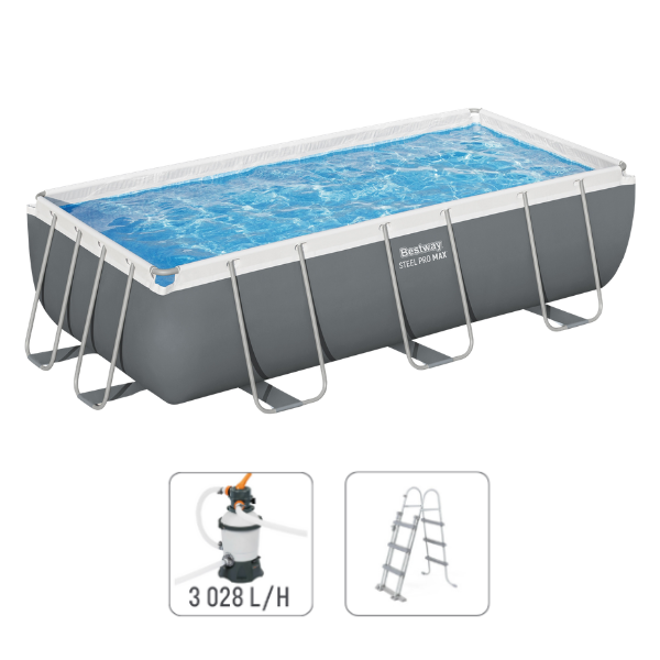 Bestway Piscină STEEL PRO MAX Rectangular 404x201x100 cm, 6478L, cadru metalic SKU: 56442BW