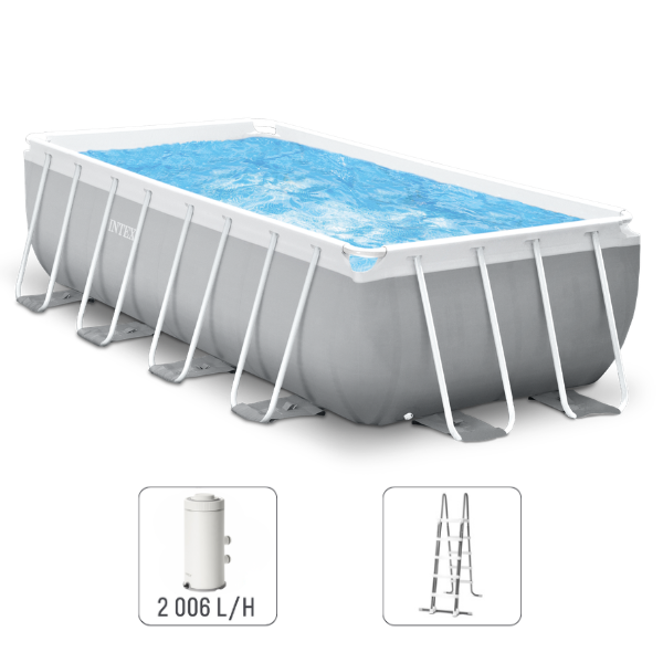 INTEX Piscină PRISM FRAME RECTANGULAR 400x200x100cm, 6836L, cadru metalic, cu pompă de filtrare SKU: 26788