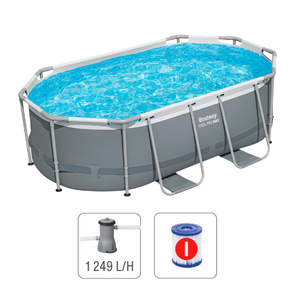 Bestway Piscină STEEL PRO MAX Oval 305x200x84 cm, 3668L, cadru metalic SKU: 5614ABW