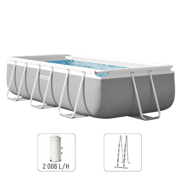 INTEX Piscină PRISM FRAME RECTANGULAR 300x175x80cm, 3539L, cadru metalic, cu pompă de filtrare SKU: 26784