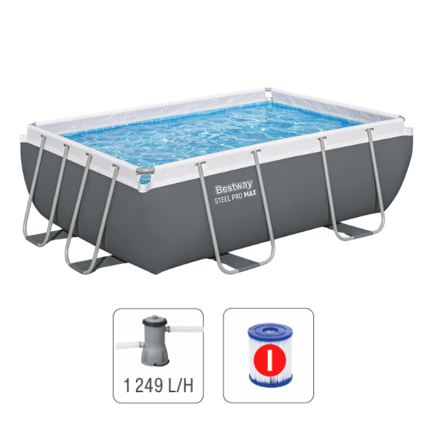 Bestway Piscină STEEL PRO MAX Rectangular 282x196x84 cm, 3662L, cadru metalic SKU: 56629BW