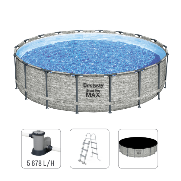 Bestway Piscină STEEL PRO MAX Round 549х122 cm, 23062 L, cadru metalic SKU: 5618YBW