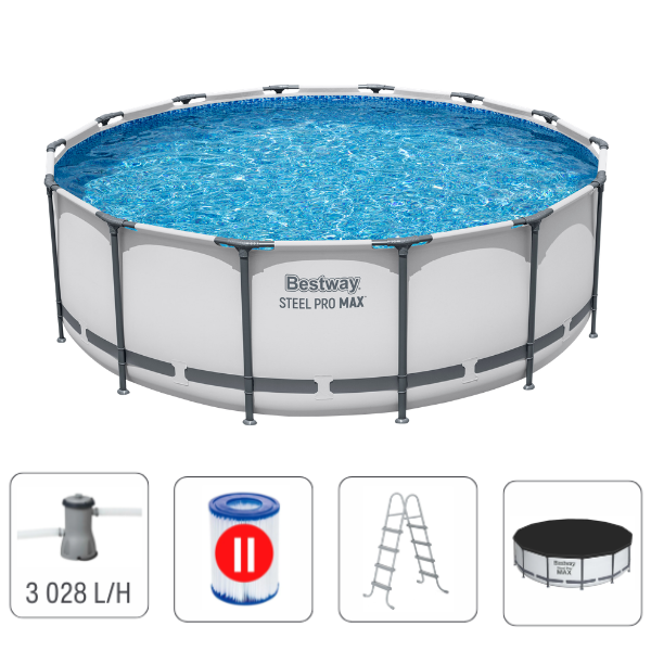 Bestway Piscină STEEL PRO MAX Round 427х122 cm, 15232 L, cadru metalic 5612XBW