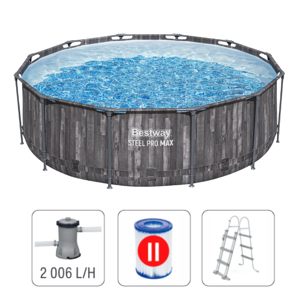 Бассейн Bestway STEEL PRO MAX круглый, 366х100 см, 9150 л, металлический каркас 5614XBW