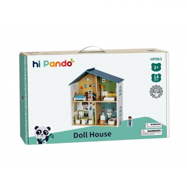 Casa de papusi din lemn,Tooky Toy ,490x440x200 mm cod 1893D