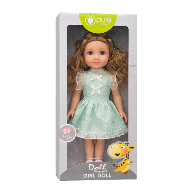 Кукла Pure Baby 40 см в мятном платье, код 962097
