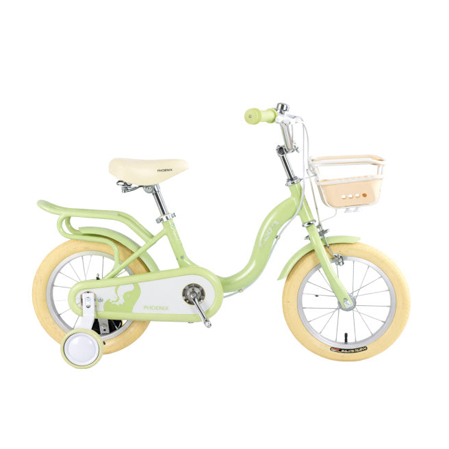 Bicicletă cu 4 roți, 14", albă cod 2357D, verde cod 2358D