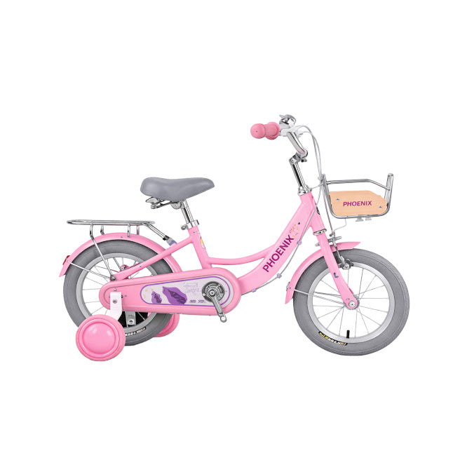 Bicicletă pentru copii cu 4 roți, 14 inci, roz cod 2361D, violet cod 2360D
