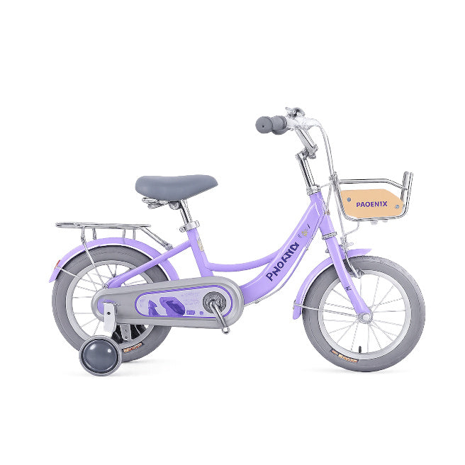 Bicicletă pentru copii cu 4 roți, 14 inci, roz cod 2361D, violet cod 2360D