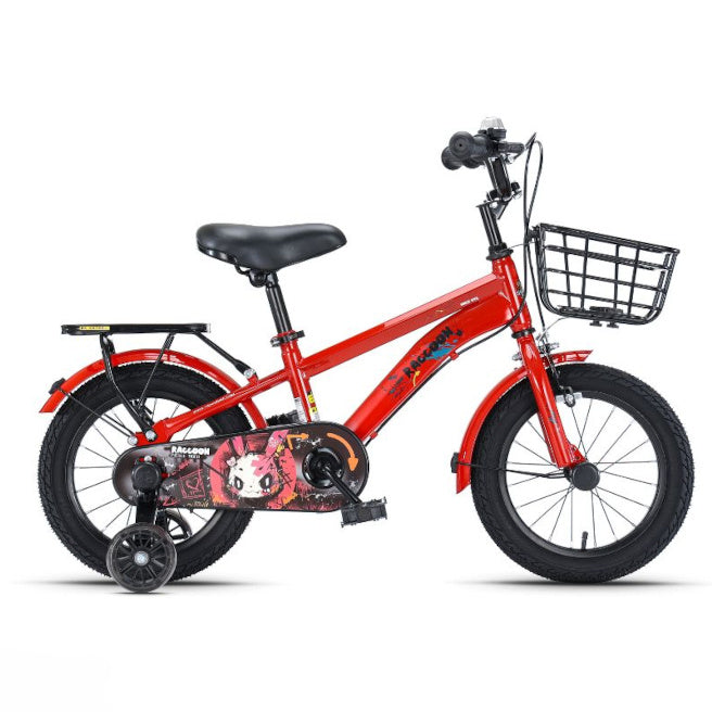 Bicicletă pentru copii cu 4 roți, 16 inch, verde cod 2233D, roșie cod 2232D