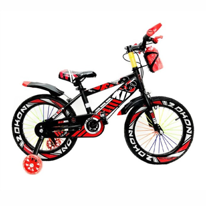 Bicicletă pentru copii cu 4 roți, 18 inch, galbenă cod 2292D,roșie cod 2291D,albastră cod 2293D