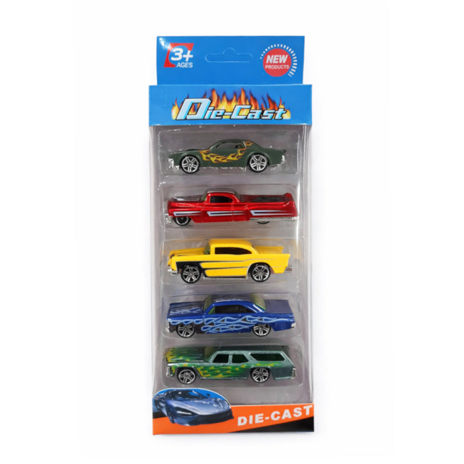 Набор машинок Die Cast, 5 шт., с желтой машинкой, код 962119