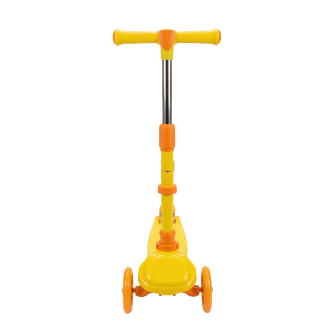 Trotinetă pentru copii cu 3 roți, pliabilă, cu roți luminoase, galbenă, cod 990128