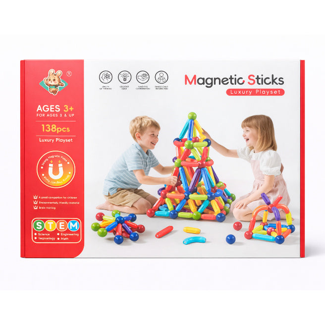 Магнитный конструктор Magnetic Sticks, 138 деталей, код 962101