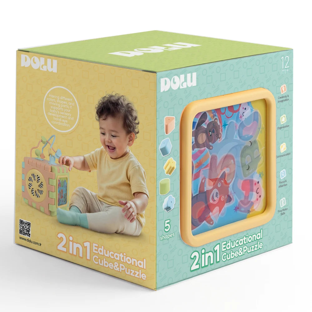 Cub educativ pentru copii cu sorter de forme și activități, Dolu (5292) 35 x 24 x 22 cm