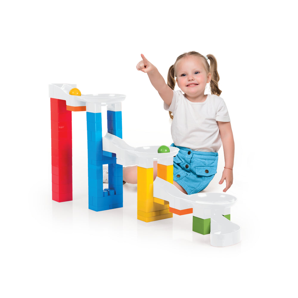Set constructor cu pistă pentru bile XL, Dolu (5164) 79 piese