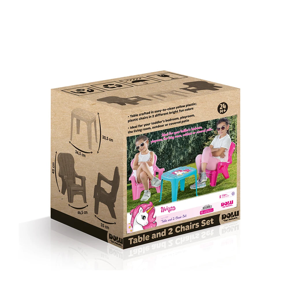 Set masă cu scaune pentru copii Unicorn, Dolu (2503)