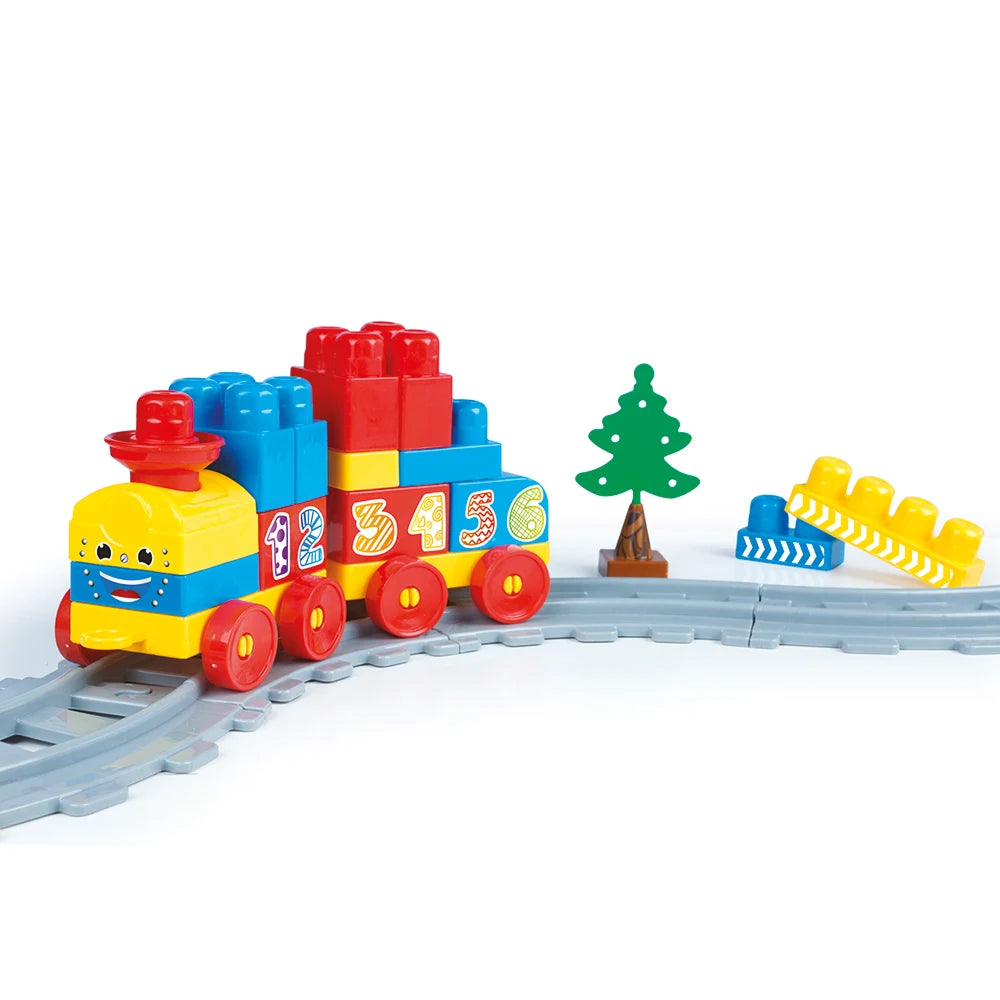 Set tren cu șină și blocuri de construcție 36 piese, Dolu (5080) 52 × 52 × 10,5 cm