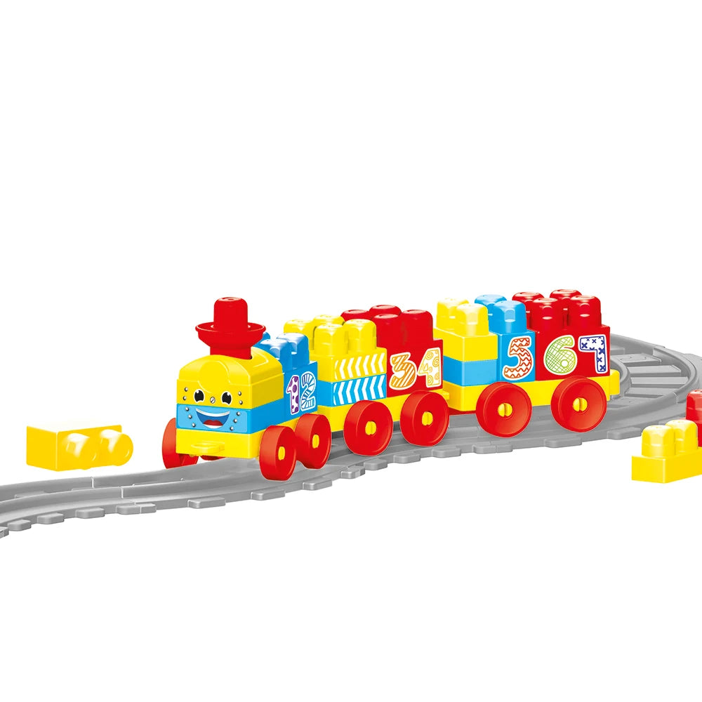 Set tren cu șină și blocuri de construcție 58 piese, Dolu (5081) 90 x 51 x 18 cm