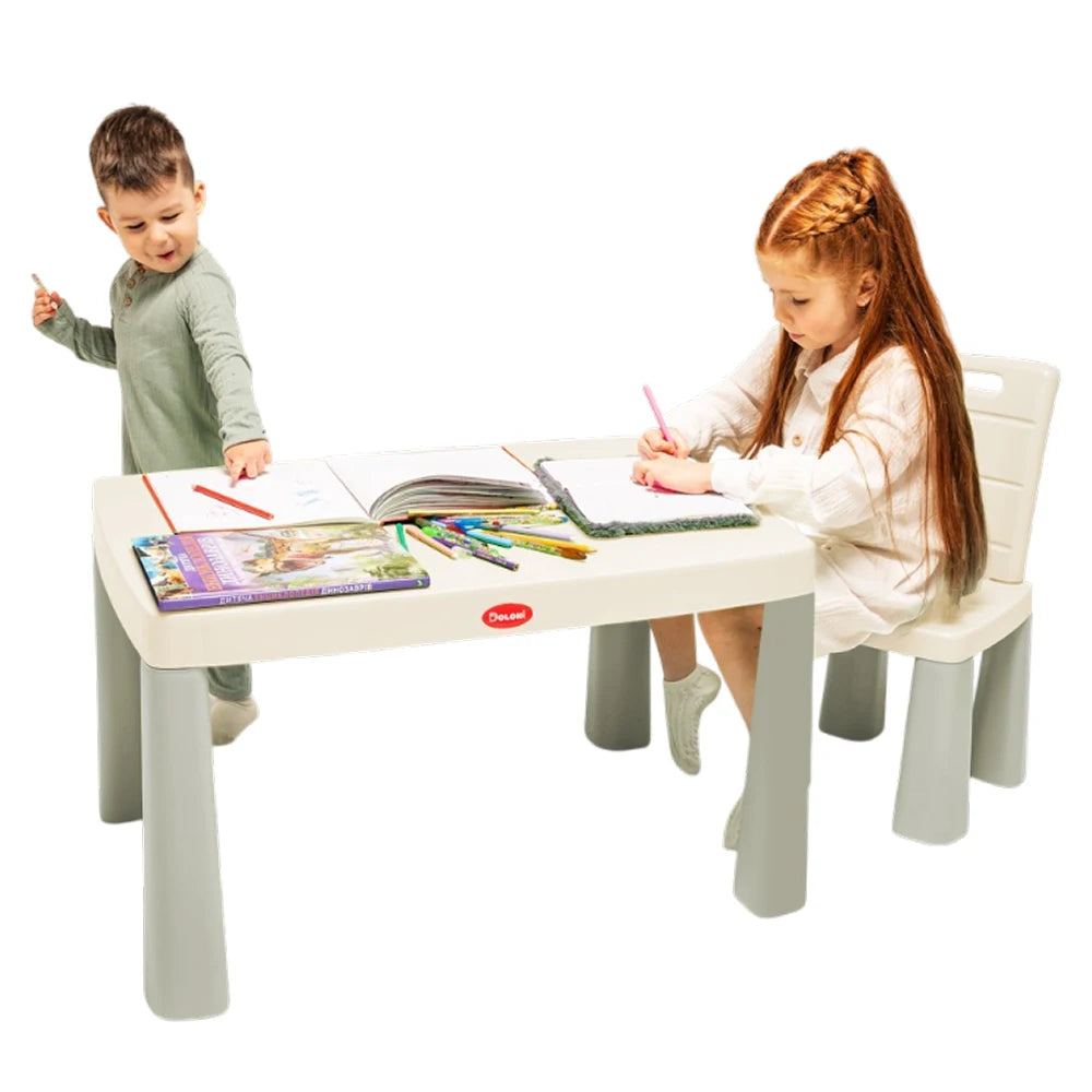 Set masă și 2 scaune pentru copii, gri, Doloni (04680/11)
