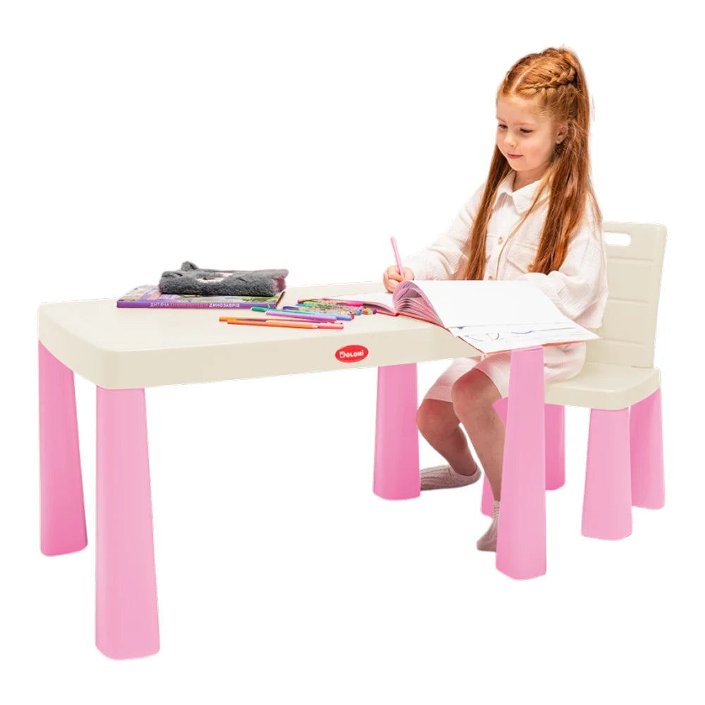 Set masă și 2 scaune pentru copii, roz, Doloni (04680/12)