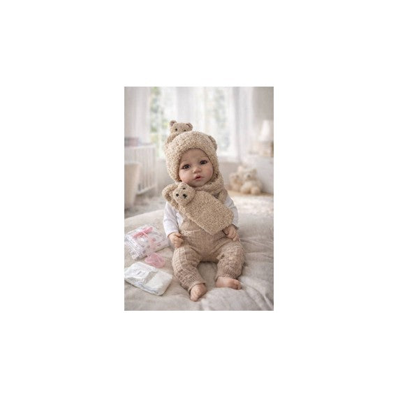 Păpușă Chimi Doll în stil Baby Born, cu scutec, suzetă și sunete D2510-1391