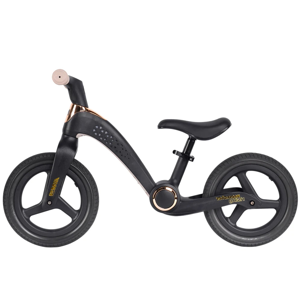 Bicicletă fără pedale pentru copii, 12′ pliabilă, cu lumini LED, neagră (41687)