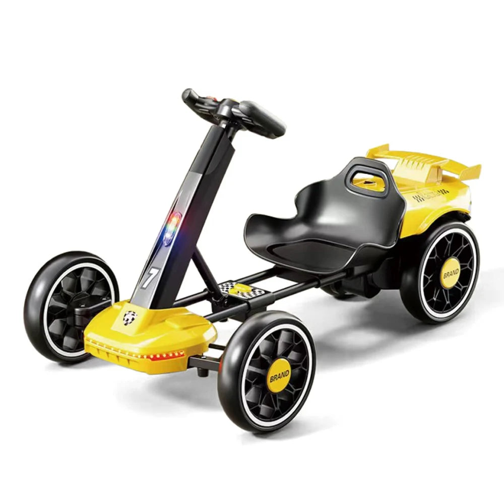 Kart electric pentru copii cu telecomandă, galben (80745)