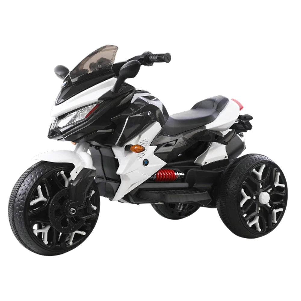 Motocicletă electrică pentru copii cu telecomandă, albă (45679)