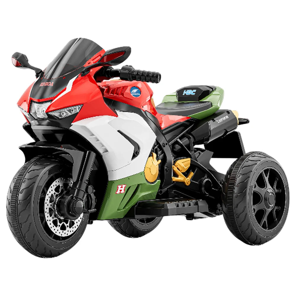 Motocicletă electrică pentru copii cu telecomandă, roșie-albă (67816)