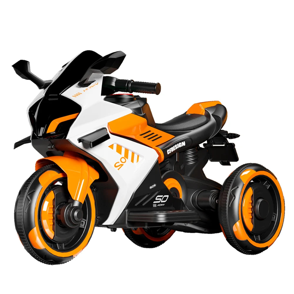 Motocicletă electrică pentru copii cu telecomandă, portocalie (52962)