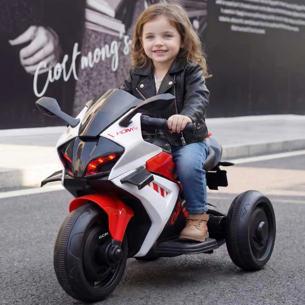 Motocicletă electrică pentru copii cu telecomandă, roșie (85297)