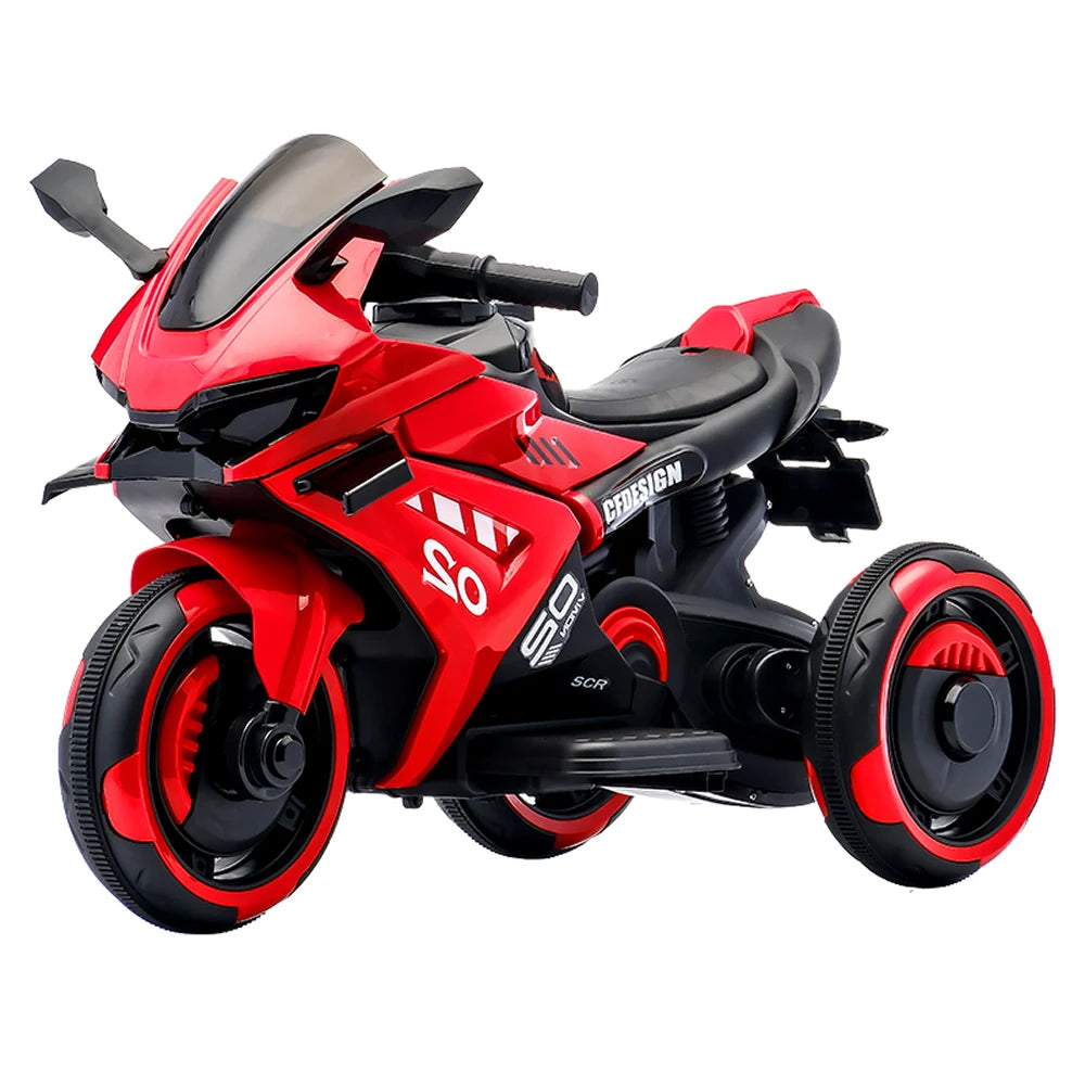 Motocicletă electrică pentru copii cu telecomandă, roșie (96789)