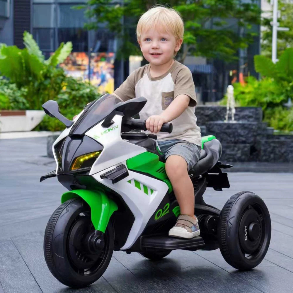Motocicletă electrică pentru copii cu telecomandă, verde (18528)