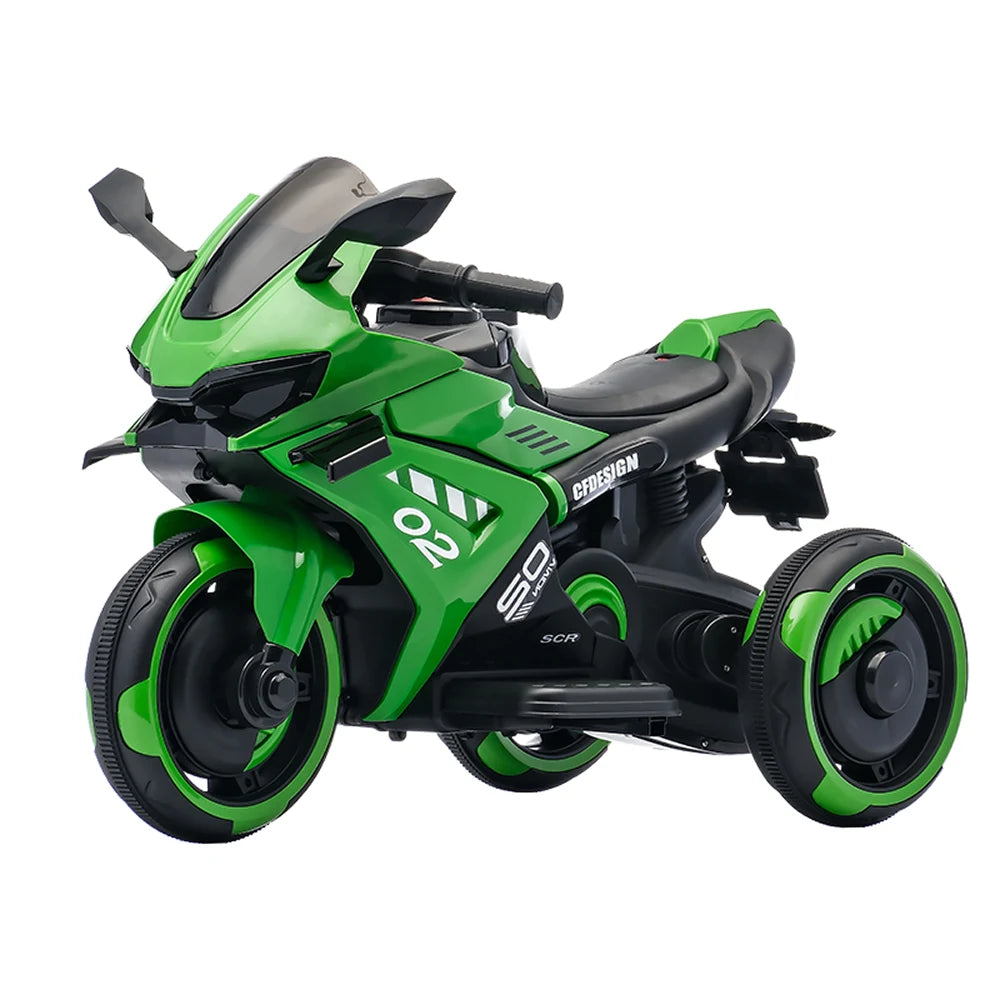 Motocicletă electrică pentru copii cu telecomandă, verde (RTW8)