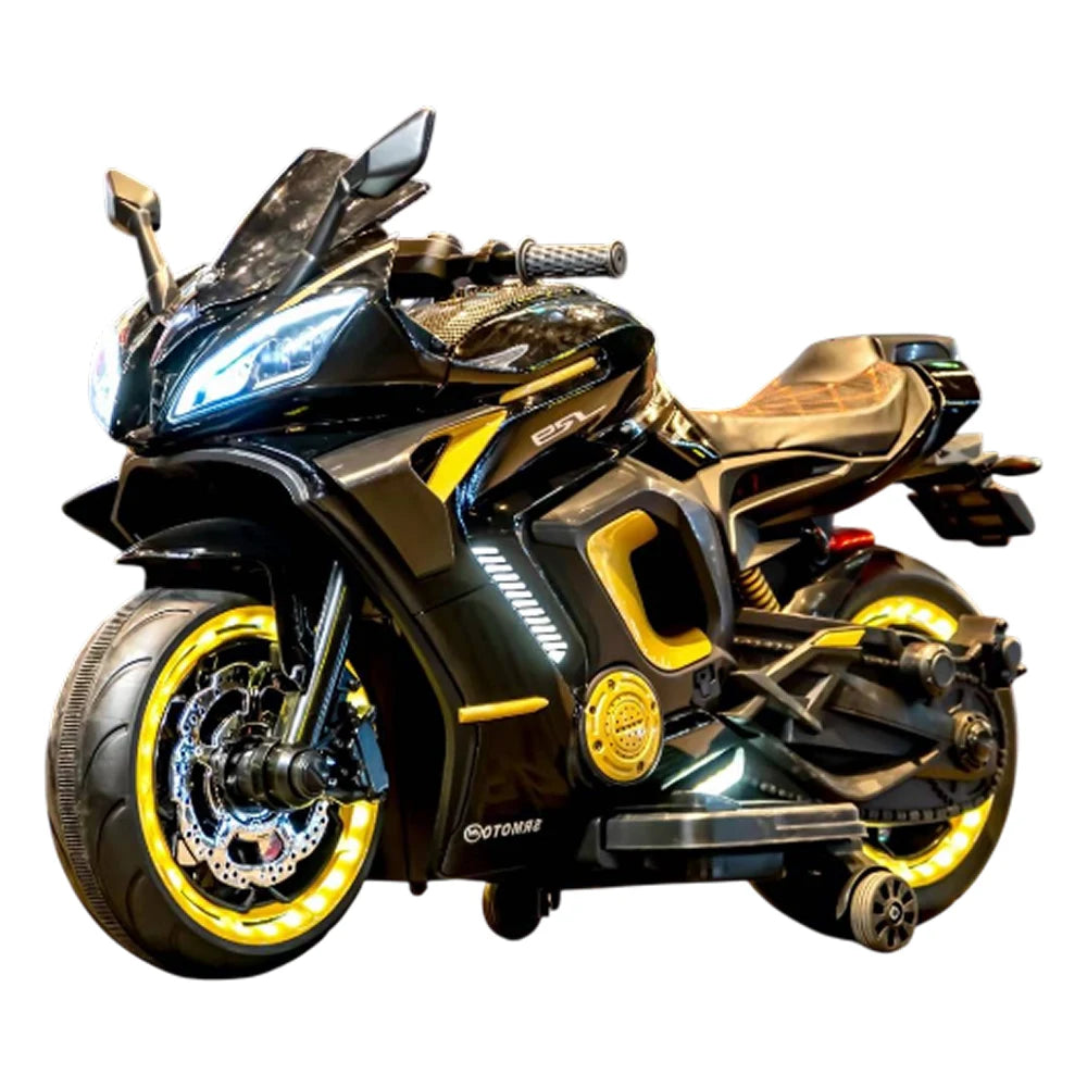 Motocicletă electrică pentru copii, neagră (63074)