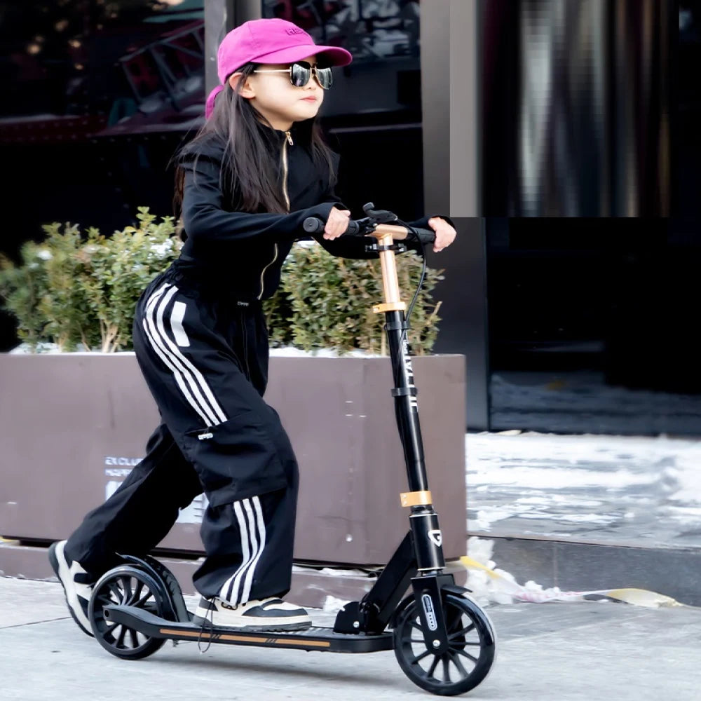 Trotinetă pentru copii cu 2 roți, frână de mână și ghidon reglabil, negru, RTM Scooter (95816)